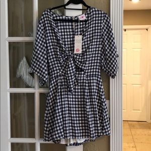 NWT Buddy Love Blue Gingham Dress